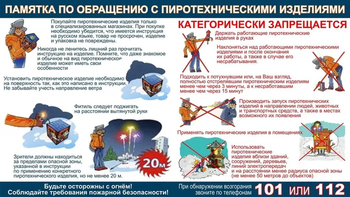 Памятка по обращению с пиротехникой